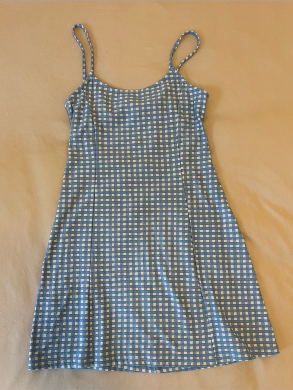 Subdued Blue and White Gingham mini Dress